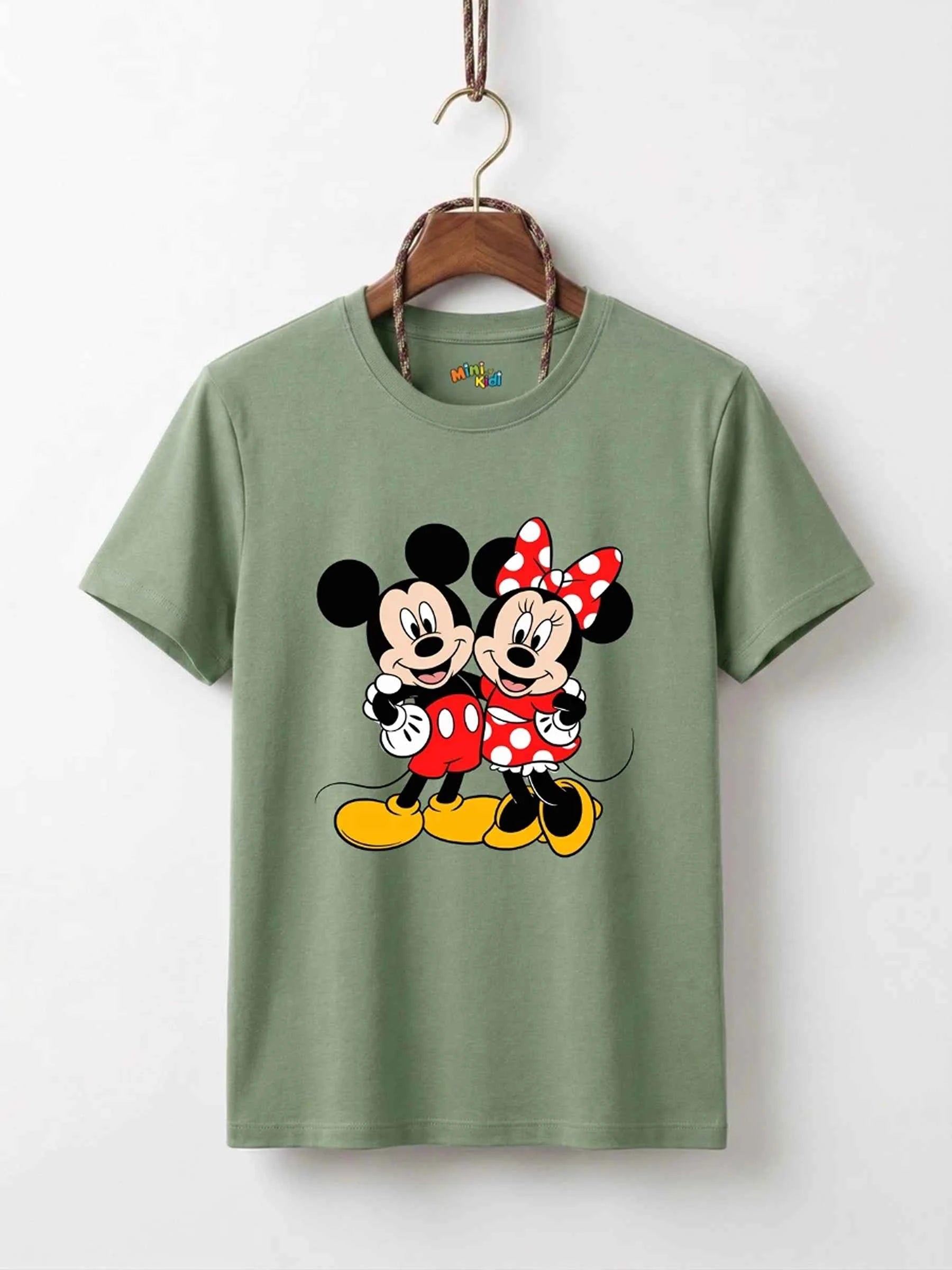Mickey Minnie Hug Cotton T-Shirt