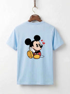 Mickey Mouse Flower & Hearts Cotton T-Shirt
