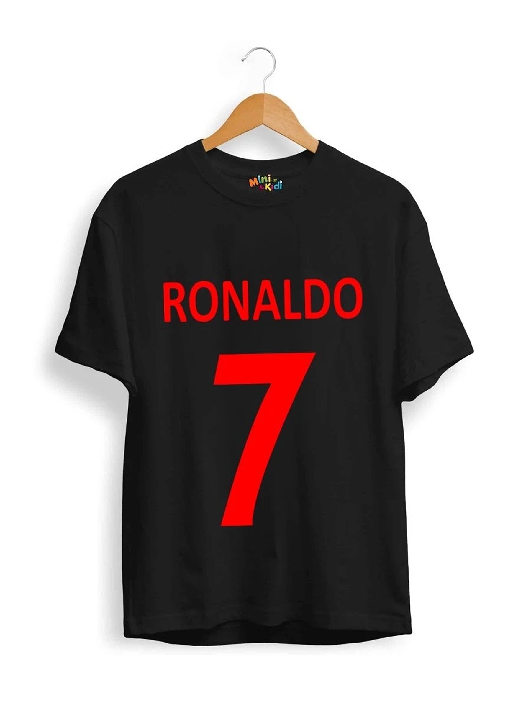 Ronaldo 7 Black Cotton T-Shirt
