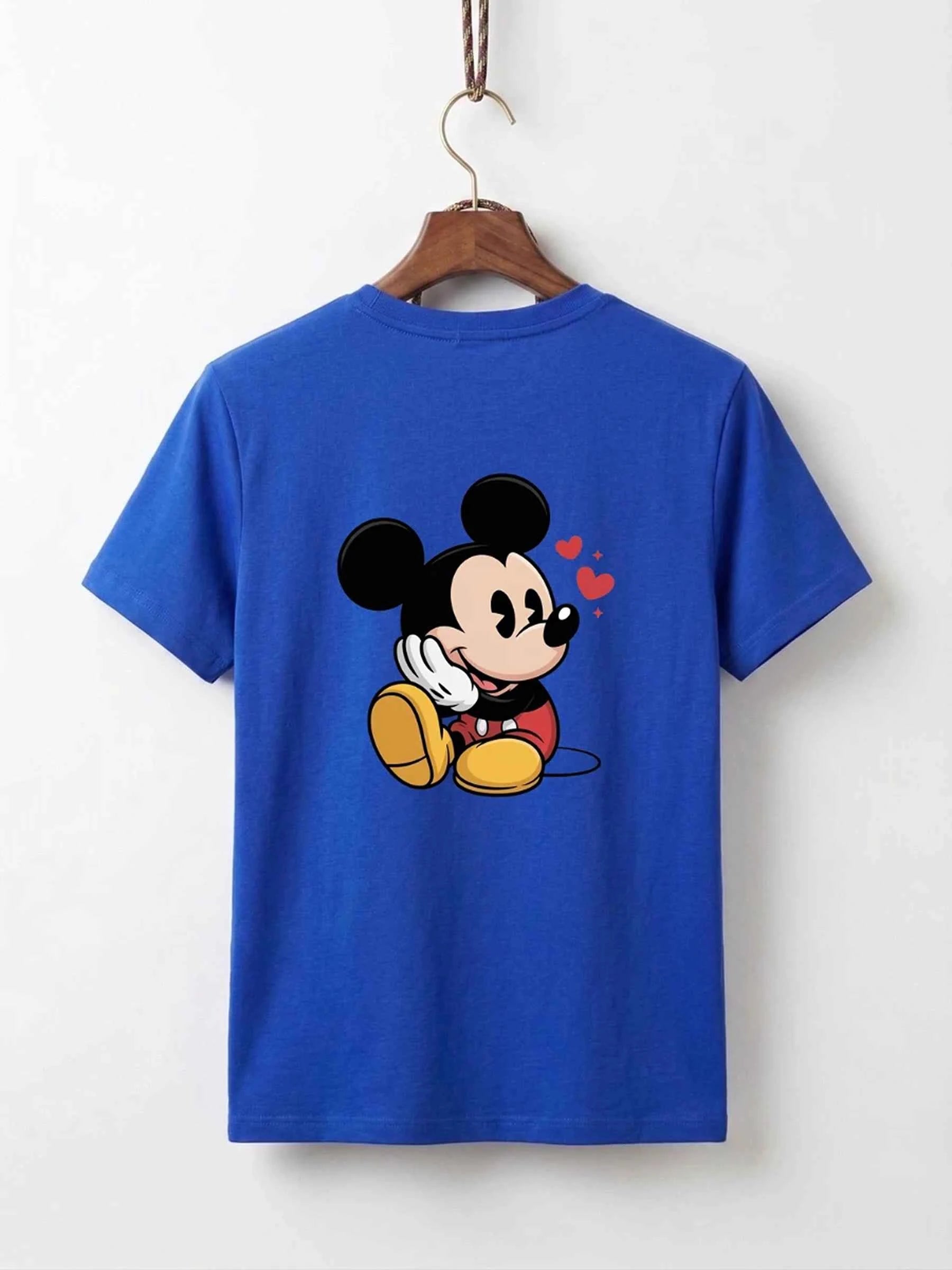 Mickey Mouse Flower & Hearts Cotton T-Shirt