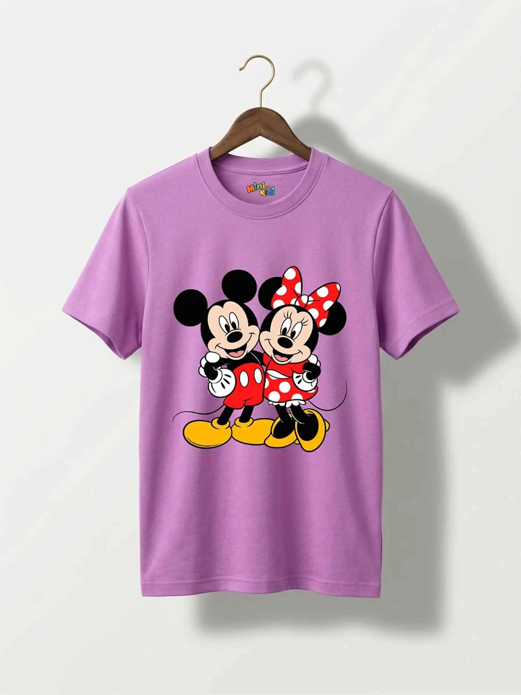 Mickey Minnie Hug Cotton T-Shirt