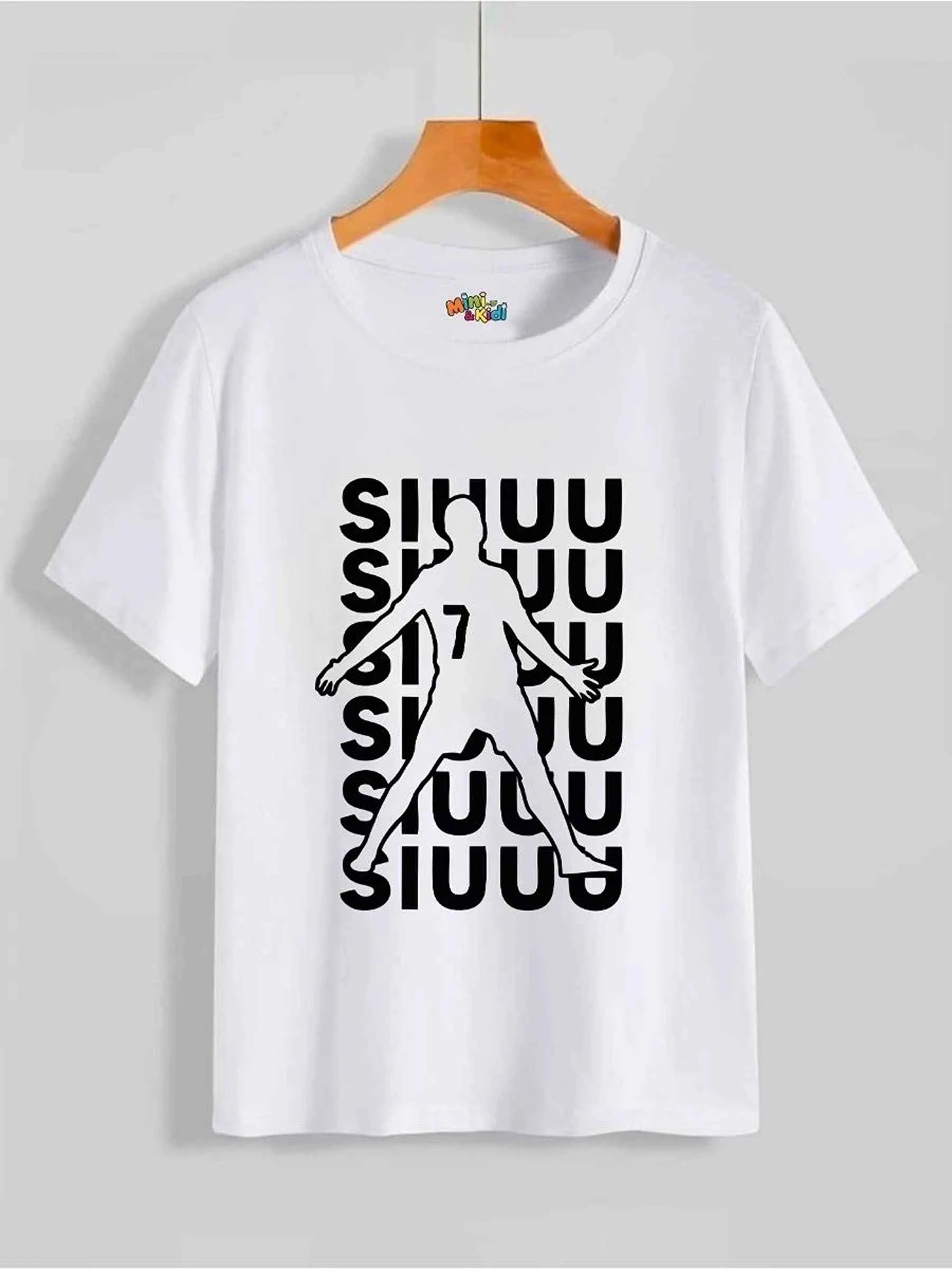 Ronaldo Siuuu White Cotton T-Shirt