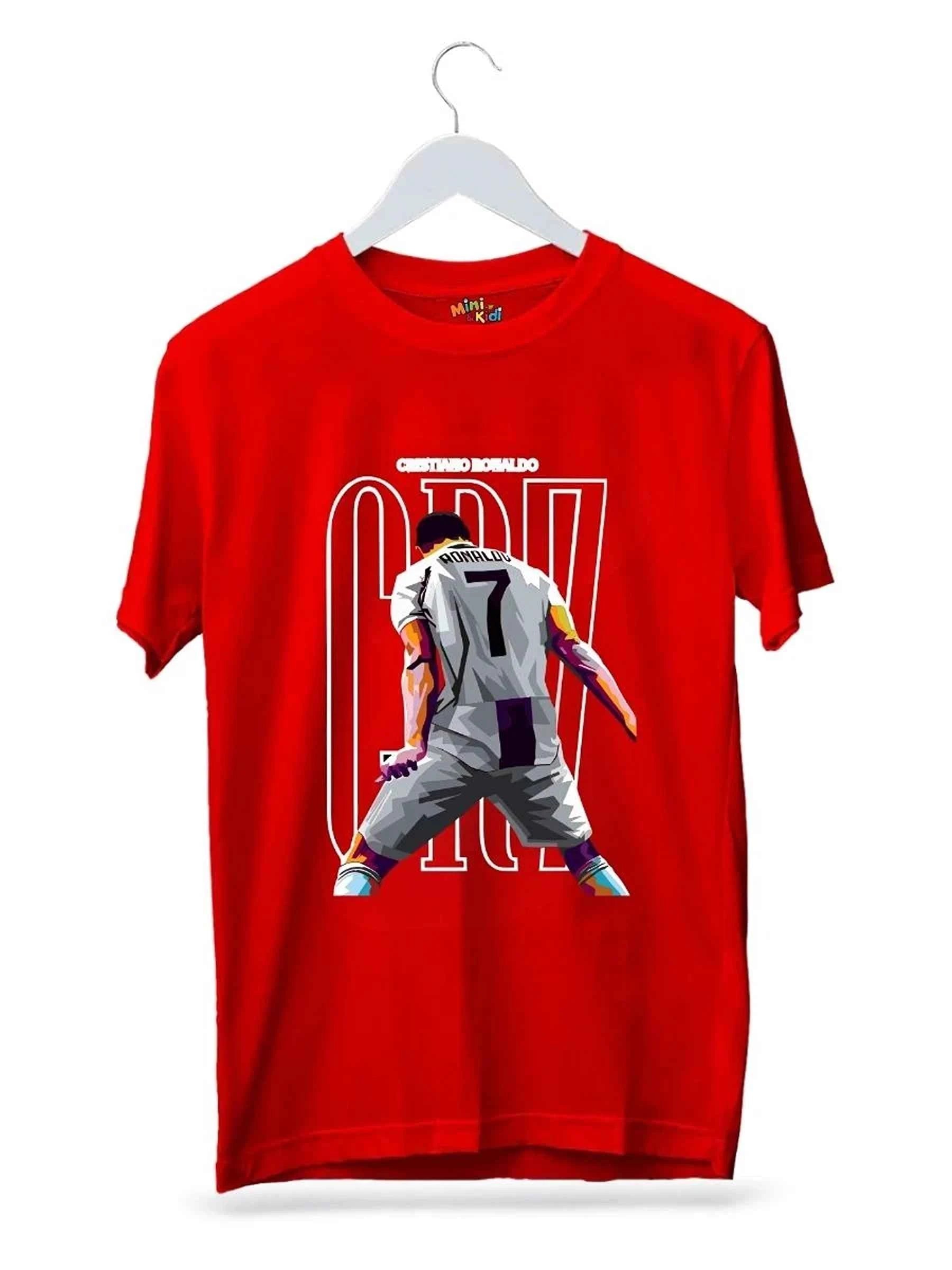 Ronaldo CR7 Celebration Red Cotton T-Shirt