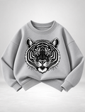 Boys Tiger Face Graphic Sweatshirt